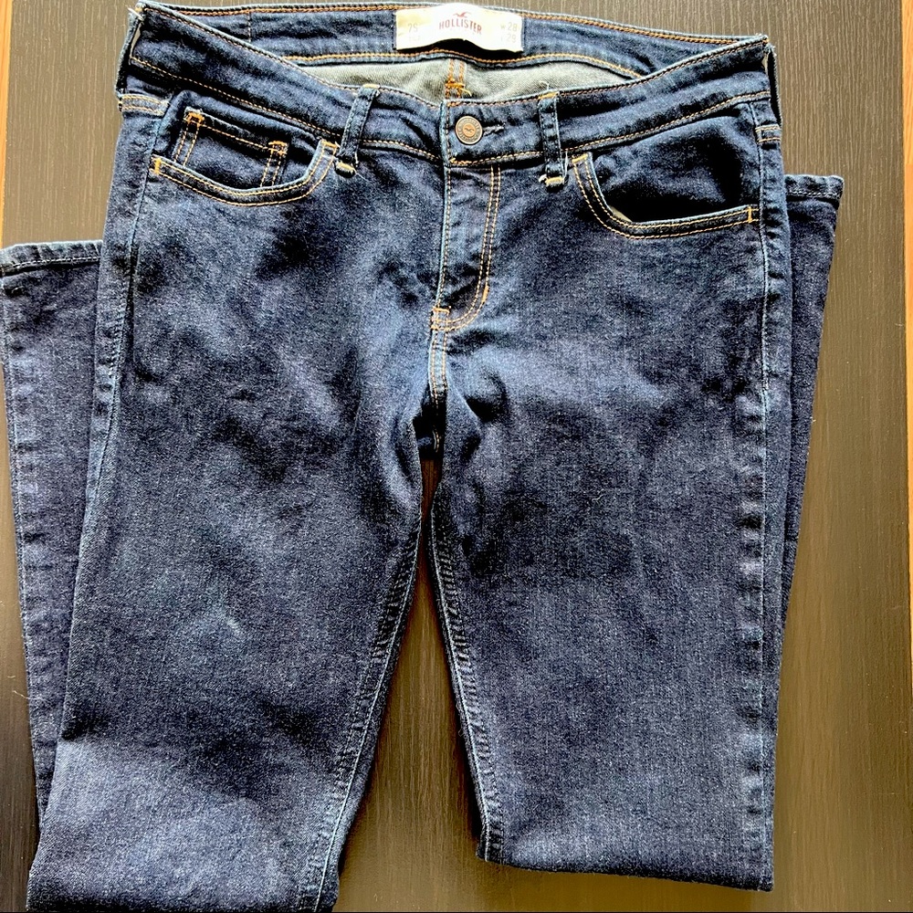 Hollister low rise dark blue jeans size s 7